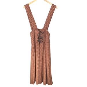 Diana Marco Vintage 80s Burgundy + Tan Corset Jumper Dress